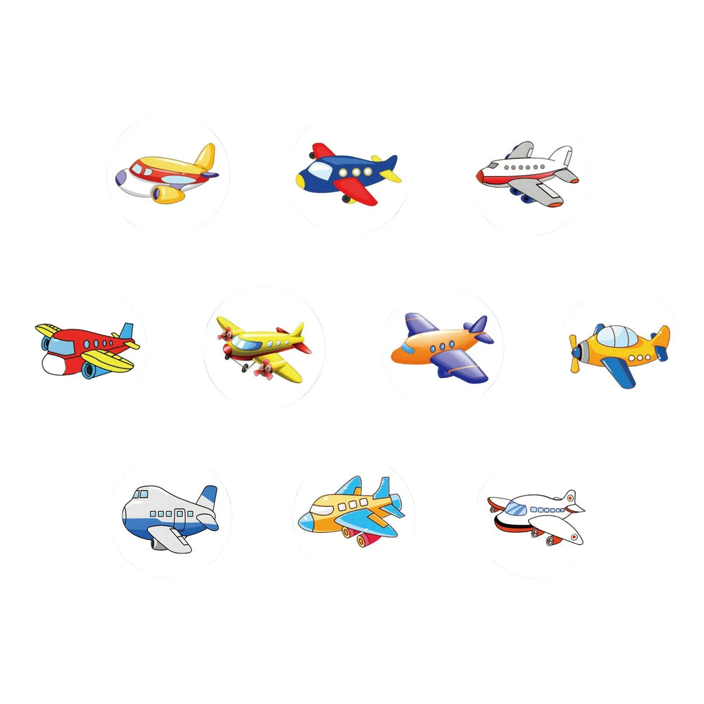 100-500pcs Round Airplane Sticker Kids Birthday Gifts Classroom Teacher Rewards Supplies Airplane Birthday Decorations Sticker (ONLINE ORDER ONLY)