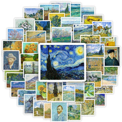 Van Gogh Paintings Artwork Stickers Landscape Self-Portrait Decal for Laptop Phone Scrapbook Luggage Decorative Cups Waterproof (ONLINE ORDER ONLY)