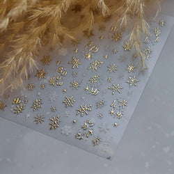 Dressy Embossment Colorful Gradient Snowflakes Laser Silver Christmas Tree Winter Bowknot Santa Nail Art Stickers Manicure Decal (Online Order Only)