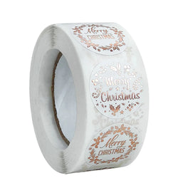 100-500pcs Rose Gold Merry Christmas Stickers Self-adhesive Holiday Stickers For Christmas Decors Wedding Party Cards Label (Online Order Only)
