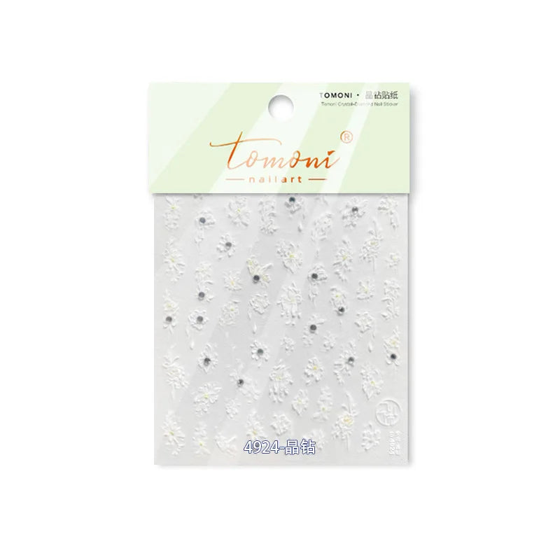 Petal Numerous Flowers Luxuriant Plant Garden Yellow Stamen Charming 5D Soft Relief Adhesive Nail Art Sticker 3D Manicure Decals (ONLINE ORDER ONLY)