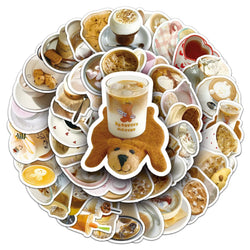 Coffee Cartoon Sticker Pack - DIY Phone Laptop Luggage Skateboard Decals (Online Order Only)