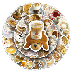 Coffee Cartoon Sticker Pack - DIY Phone Laptop Luggage Skateboard Decals (Online Order Only)