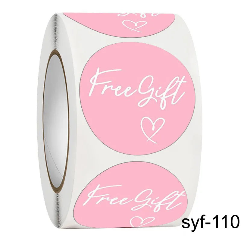 500/pcs Wholesale 5 Color Thank You Stickers Free Gift Gift Box Packaging Decorative Self-adhesive Label Stationarty (ONLINE ORDER ONLY)