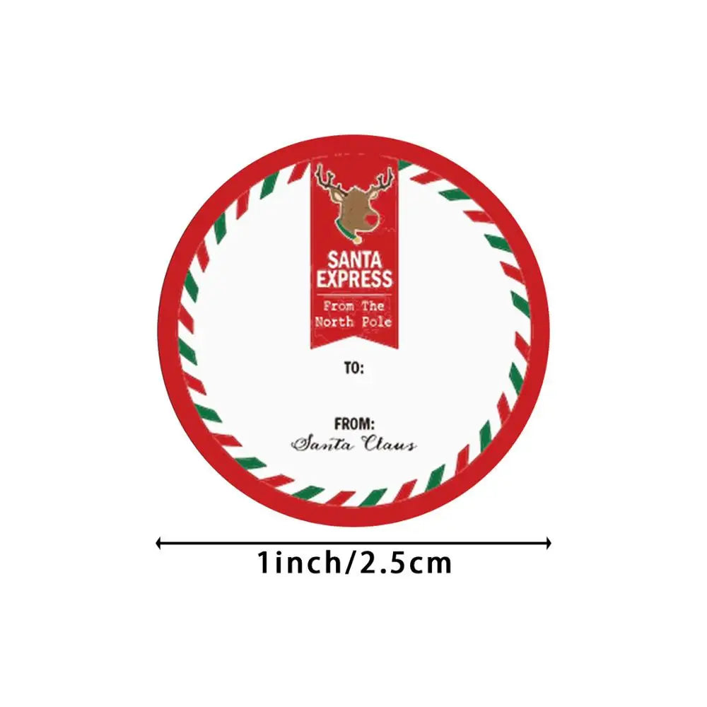 100-500pcs Merry Christmas DIY Handmade Sticker Package Thank You Label Sealing Stickers Party Festive Decor Supplies Children (ONLINE ORDER ONLY)
