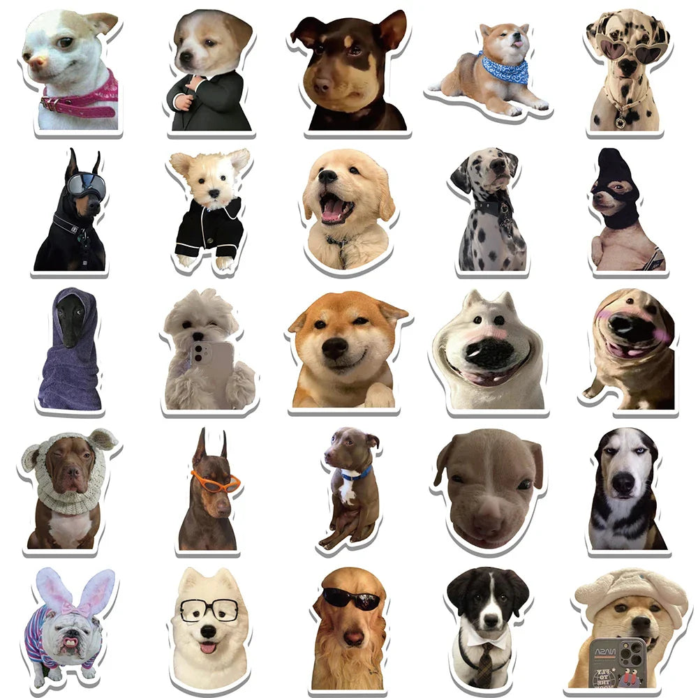 10/30/50PCS Cute Animals Meme Funny Cat Dog Stickers Graffiti Toy DIY Phone Notebook Motorcycle Suitcase Car Cartoon Wall Decals (Online Order Only)