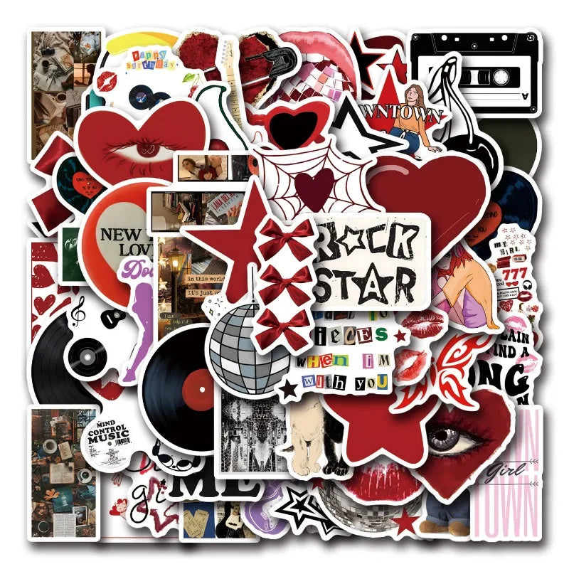 55pcs Y2K Girls Stickers for Laptop, Phone, Car, Scooter, Water Bottle, Suitcase, Stationery, Refrigerator Decoration (ONLINE ORDER ONLY)