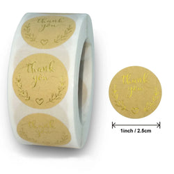 500pcs/roll Flowers Thank You Sticker Labels Round Reward Stickers Wedding Party Decor Envelope Seals Stickers Stationery (Online Order Only)