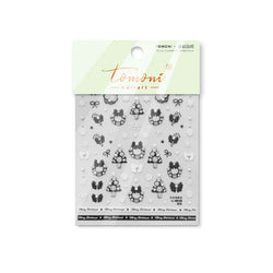 Black White Christmas Tree Snowflake Bowknot Snowman Socks Star Santa Hat Deer Rhinestone Winter Nail Art Sticker Manicure Decal (Online Order Only)