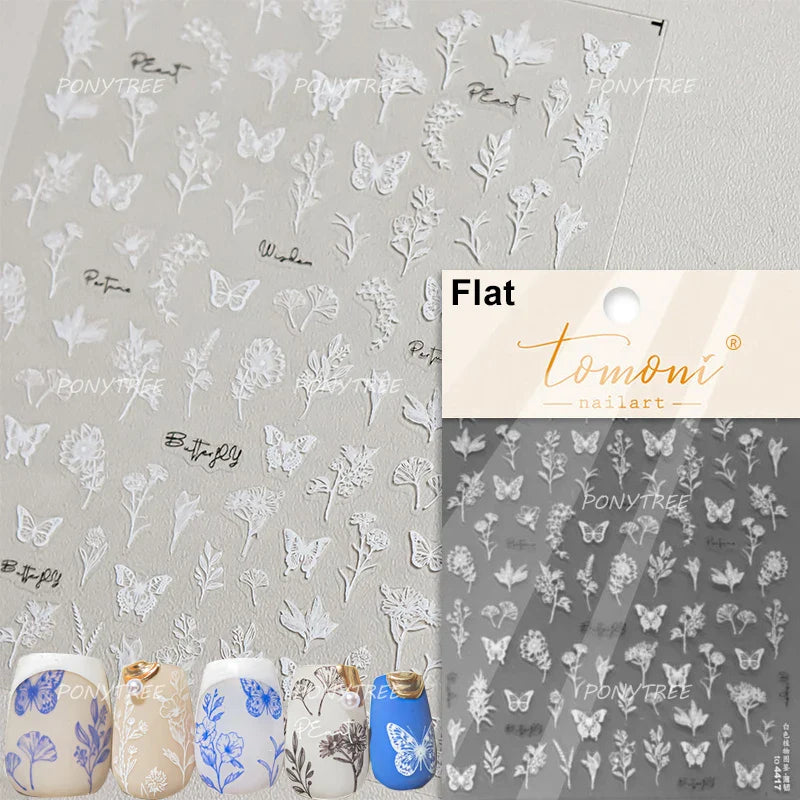 Hot Stamping Purple Line Love Heart Lace Bowknot Chain Branches Star Flower Leaf Butterfly Plant Flower Nail Art Stickers Decals (Online Order Only)