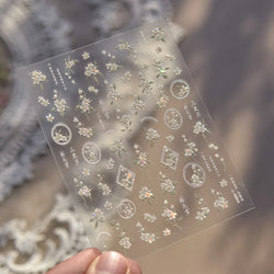 Antique Pear Blossom Peach Blossom Flower Swallow Pattern Adhesive Nail Art Stickers Spring Vibrant and Lively Manicure Decals (ONLINE ORDER ONLY)