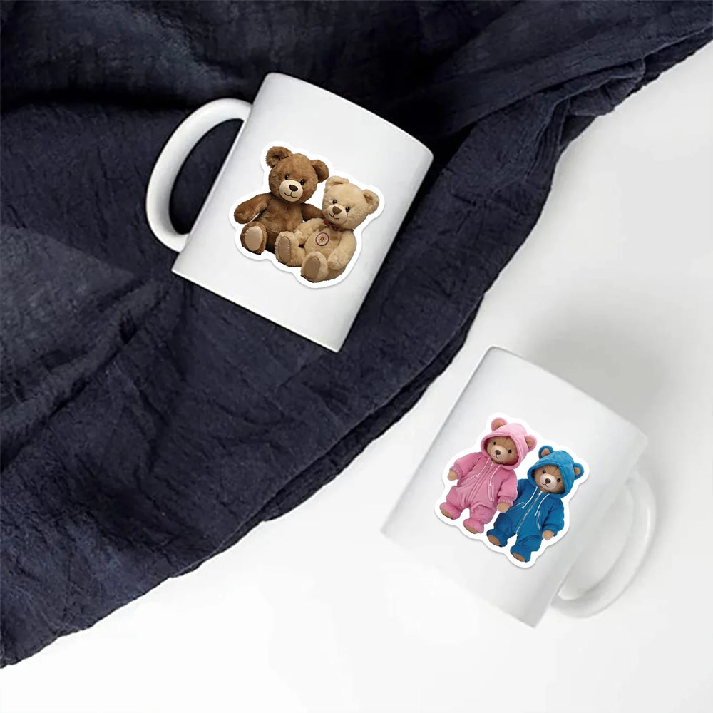 50PCS Cartoon Anime Kawaii Bear Stickers Plush For Water Bottle Laptop Skateboard Scrapbook Luggage Kids Sticker Waterproof PVC (Online Order Only)