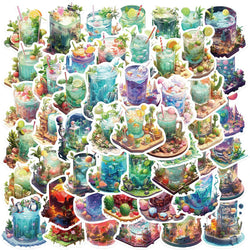 10/30/50PCS Kawaii Cup Drink World Stickers DIY Decoration Notebook Bike Suitcase Phone Fridge PVC Waterproof Decal Graffiti Toy (ONLINE ORDER ONLY)