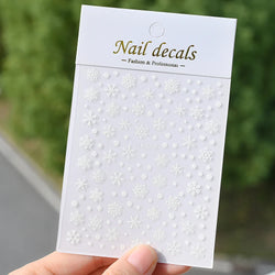 1PCS Laser Gold Snowflake Christmas Tree Nail Sticker 3D Adhesive Nail Decals Nail Art Accessories New Christmas Decoration 2024 (ONLINE ORDER ONLY)