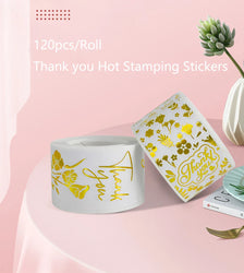 120pcs Rectangle Gold Foil Stickers Thank You For Small Business Gift Seal Labels Shipping Stickers For Decoration Envelope (ONLINE ORDER ONLY)