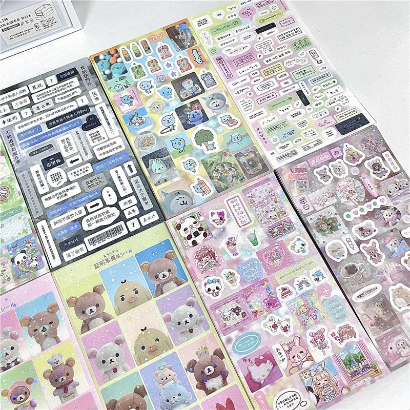 6pcs/10pcs Set Y2K Random Cute Glitter Laser Sticker for Phone Camera Luggage Journal Sticker Kawaii Decoration Sticker Gift (ONLINE ORDER ONLY)
