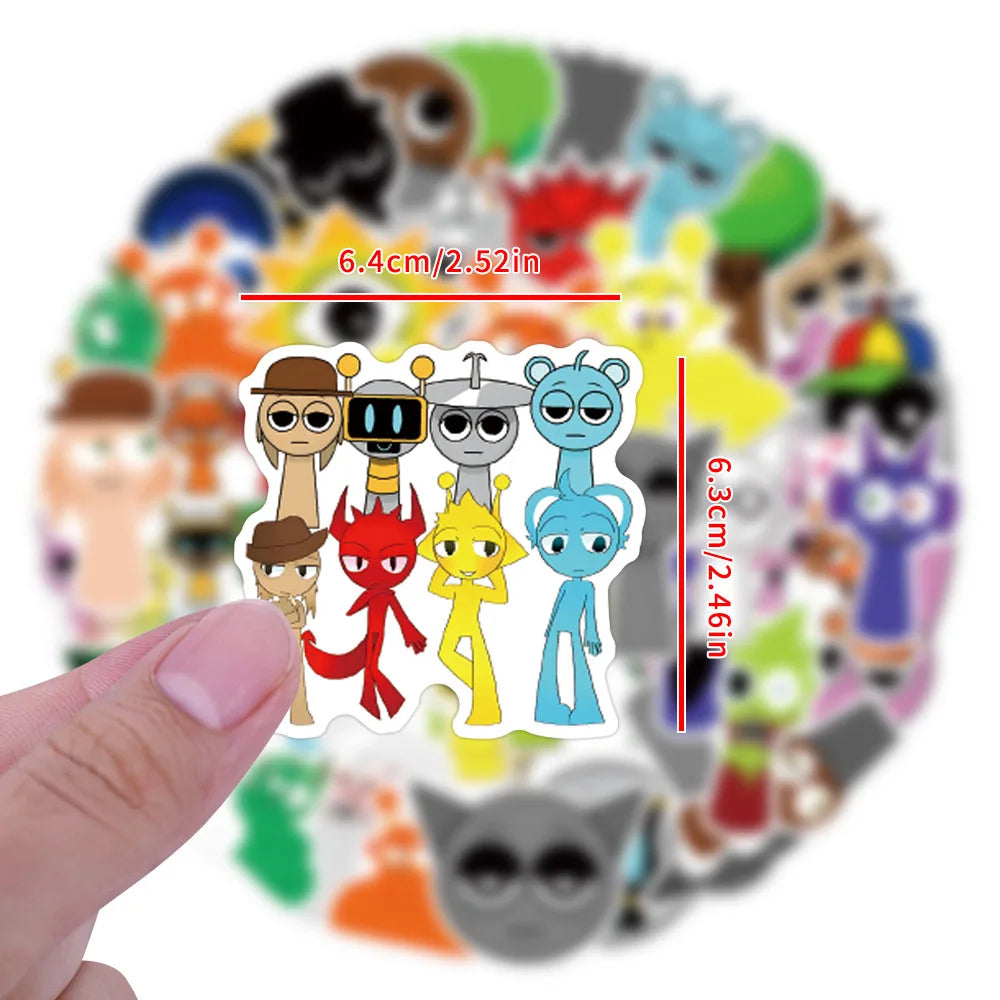 Incredibox Sprunki Stickers 10/30/55PCS Decals for Laptop, Bike, Phone, Car, Kids Toy Gift (ONLINE ORDER ONLY)
