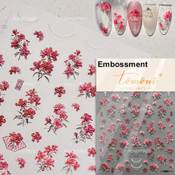 Cute Beige Yellow Pristine Fresh Daisy Flower 5D Shiny Soft Embossed Relief Charm Self Adhesive Nail Art Stickers Manicure Decal (ONLINE ORDER ONLY)