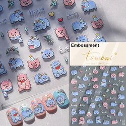 Cute Mango Dog Puppy Bear Bichon Blueberries Strawberry Cake Fruit Juice Desserts Corgi Adhesive Nail Art Sticker Manicure Decal (Online Order Only)