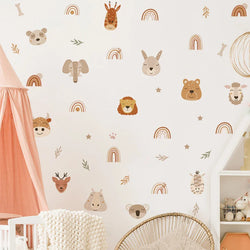 Boho Woodland Animals Rainbow Lion Wall Stickers Nursery Decor (ONLINE ORDER ONLY)