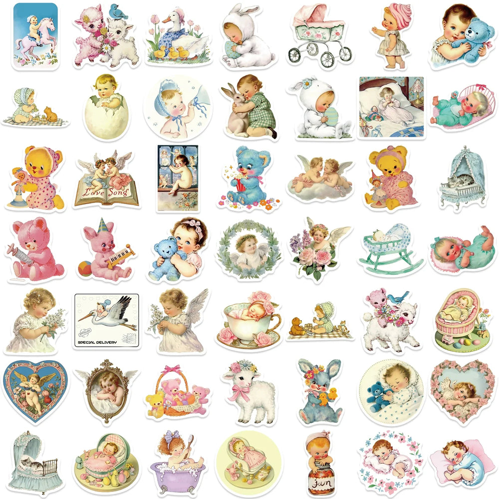 50Pcs Angel Waterproof Decorative Stickers for Phone Case Laptop Helmet Skateboard DIY Creative Graffiti Sticker Decoration (ONLINE ORDER ONLY)