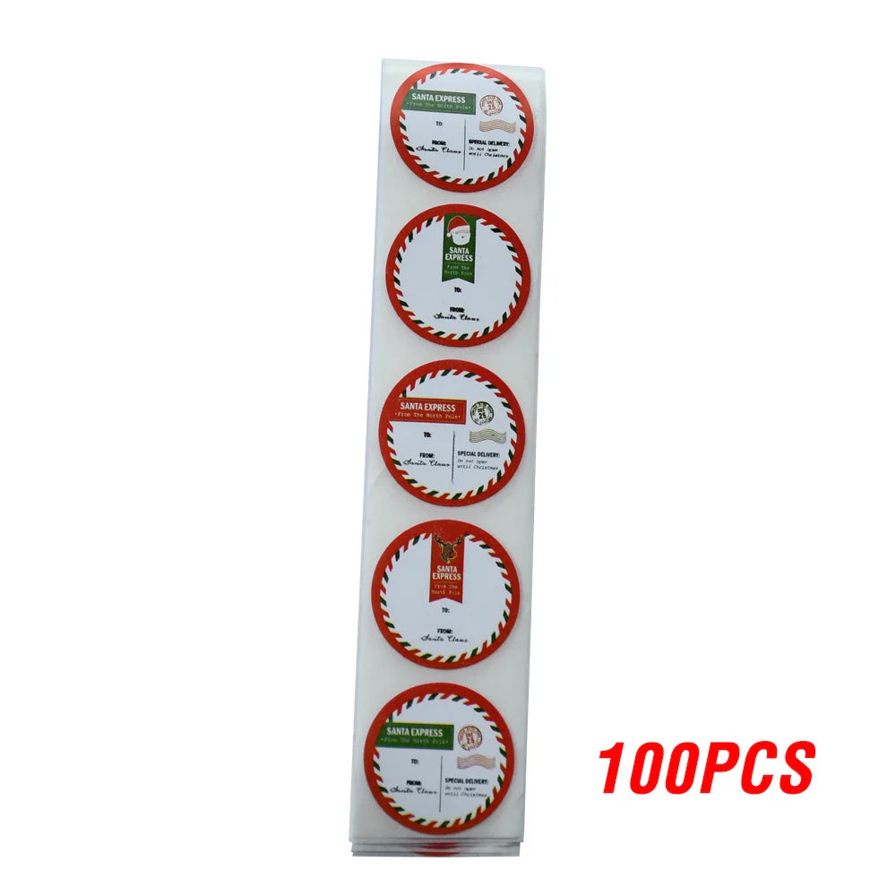 100-500pcs Thank You Label Sealing Stickers Merry Christmas Kraft Handmade Sticker Card Box Package Wedding Decor Party Supplies (ONLINE ORDER ONLY)