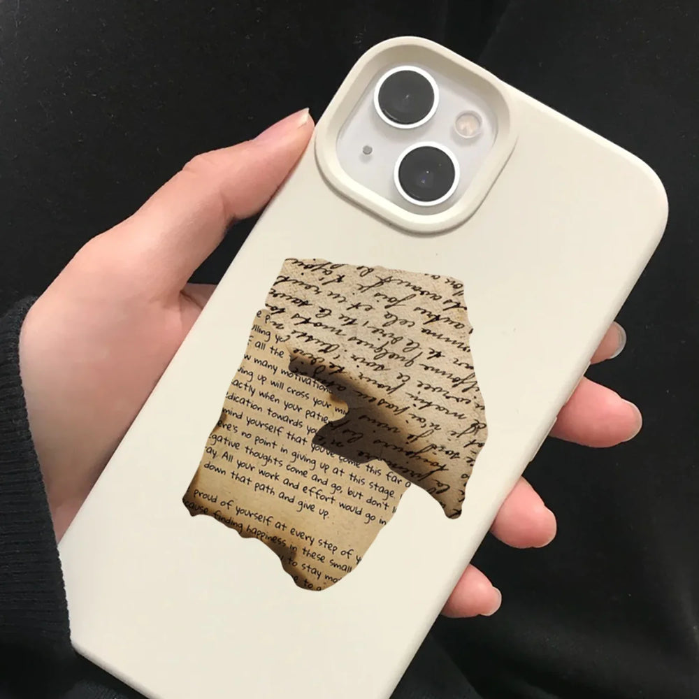 50pcs Retro Burned Phrase Stickers Vintage Fragments Decal for Notebook Envelope Skateboard Laptop Waterproof DIY Vinyl Sticker﻿ (ONLINE ORDER ONLY)