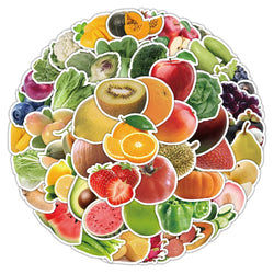 Cartoon Fruit Vegetable Stickers for Kids - Laptop, Guitar, Scrapbook, DIY Decals (Online Order Only)