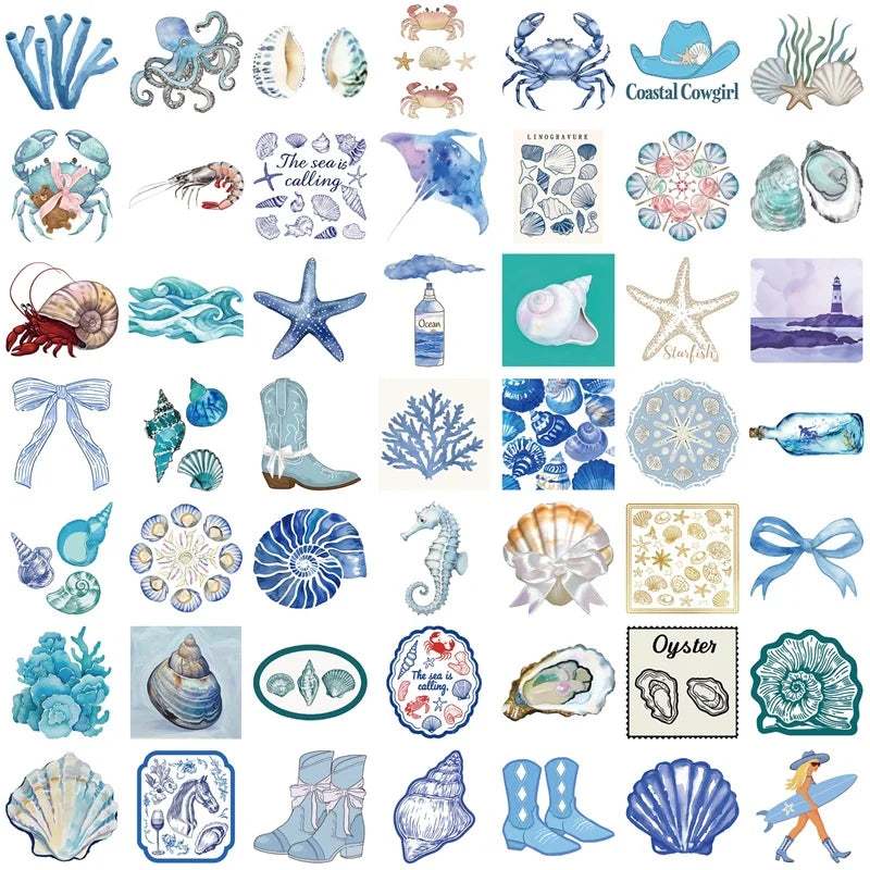 10/30/50PCS Kawaii Blue Halobios PVC Sticker Aesthetic Decoration Scrapbooking Stationery DIY Hand Accounting Supplies for Kids (ONLINE ORDER ONLY)