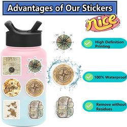 50PCS Travel The Map Stickers Cartoon Graffiti Decoration Skateboard Laptop Notebook Luggage Waterproof Decal Toy (ONLINE ORDER ONLY)