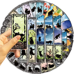 50pcs Cartoon Fantasy Cat Mysterious World Aesthetic Stickers Luggage Laptop Guitar Phone Waterproof PET Car Decals (Online Order Only)