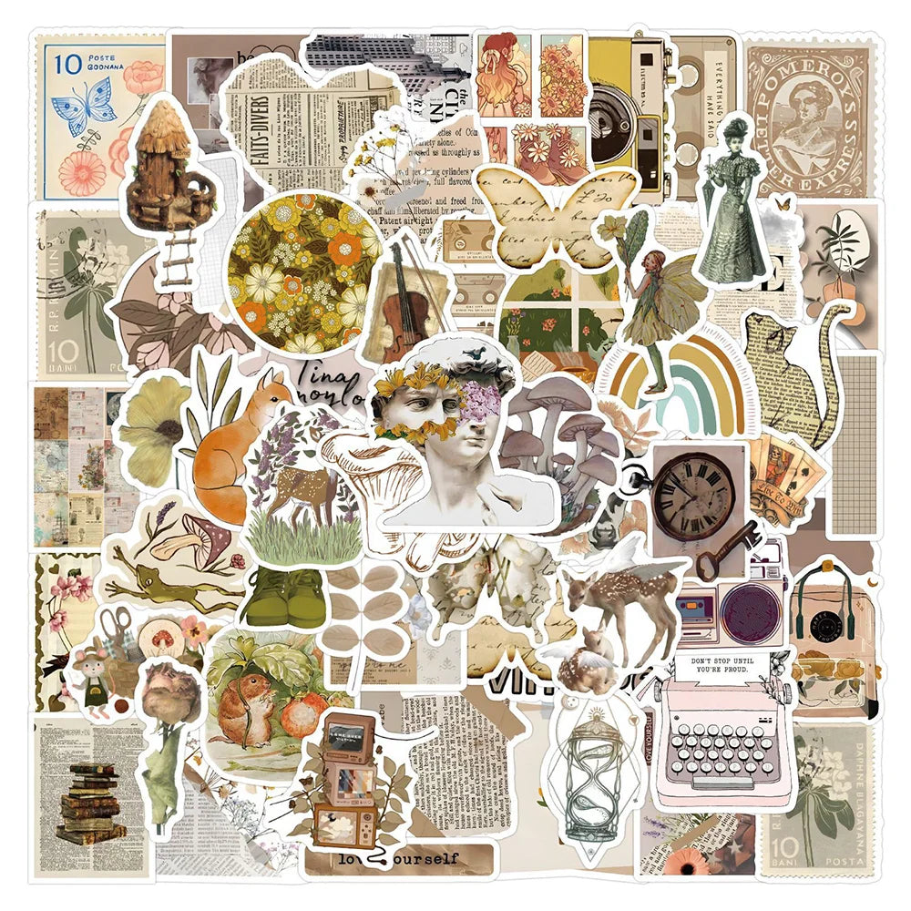 Vintage Cartoon Cute Stickers Pack for Laptop, Fridge, Phone, Suitcase, Car, Stationery, Kids Toys (ONLINE ORDER ONLY)