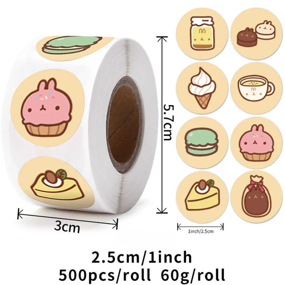 500pcs/roll Animal Cartoon Stickers Kids Toy Stickers Various Cute Design Patterns School Teacher Reward Stationery Stickers (ONLINE ORDER ONLY)