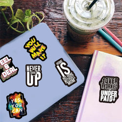 50pcs Motivational Phrase Stickers Encouragement Inspirational Quotes Scrapbook Stationary Office Study Room Sticker Decal (ONLINE ORDER ONLY)