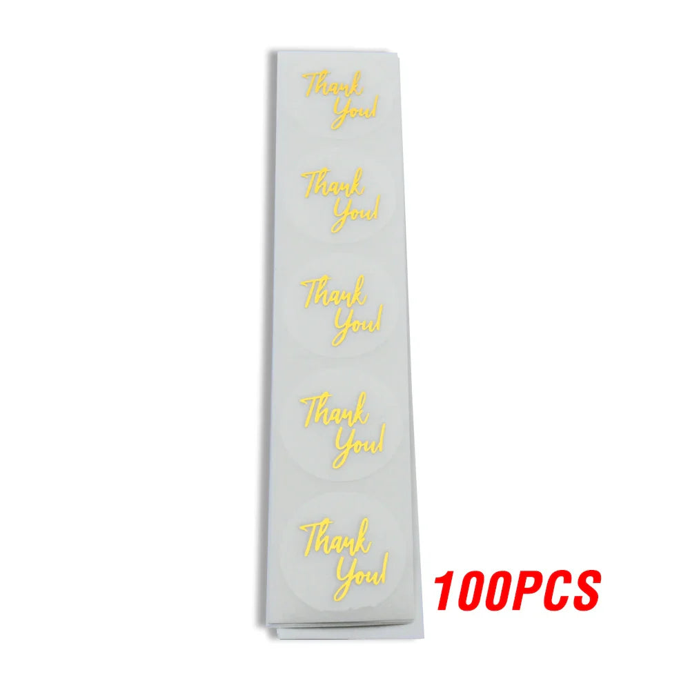 100-500pcs Thank You For Your Order Transparent Gold Label Baking Wedding Exquisite Gift Card Envelope Sealing Label Sticker (Online Order Only)
