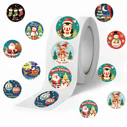 500pcs Happy Christmas Reward Stickers Corlorful Adhesive Roll Stickers Reward Chart Decorative Toy Gifts Sticker Labels (ONLINE ORDER ONLY)