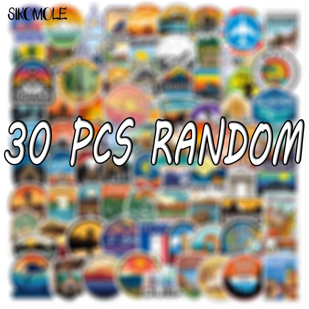 Camping Adventure Stickers: 10/30/50/100PCS for Car, Laptop, Luggage, DIY (Online Order Only)