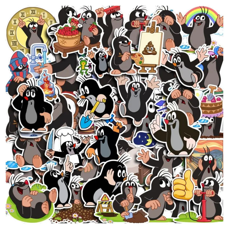 40 Krtek Cartoon Stickers for Suitcase, Water Cup, Car, Laptop, Scooter, Refrigerator (ONLINE ORDER ONLY)