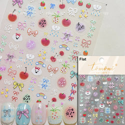 Cat Kitten Rabbit Flower Bouquet Bowknot Vase Bunny Grid Star Blocks Round Warm Sun Decoration Nail Art Stickers Manicure Decals (ONLINE ORDER ONLY)