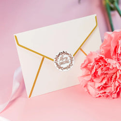 100-500pcs Rose Gold Merry Christmas Stickers Self-adhesive Holiday Stickers For Christmas Decor Wedding Party Cards Label (ONLINE ORDER ONLY)