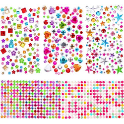 880pcs Gem bead Stickers Rhinestones for Crafts Self Adhesive Jewels Acrylic DIY Craft Decorative Diamond Stickers for Girls kid (Online Order Only)