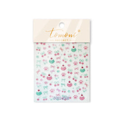 Colored Shiny Jelly Claw Paw Pudding Dessert Cherry Bowknot Cake Bow Tie Drink Food Love Heart Nail Art Sticker Manicure Decal (ONLINE ORDER ONLY)