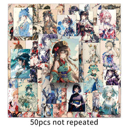 50pcs Genshin Impact Graffiti Stickers for Helmets, Desktops, Walls, DIY Decoration Wholesale (Online Order Only)