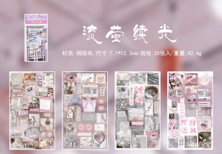 20piece/book Retro Y2k Series Sticker for Phone Camera Journal Postcard Material DIY Kawaii Decoration Sticker Gift (ONLINE ORDER ONLY)