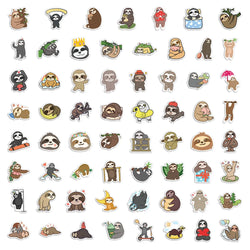 10/30/50PCS Cute Sloth Cartoon Stickers Kawaii Animals Decals Graffiti Toys DIY Skateboard Laptop Phone Fridge Car Kids Sticker (ONLINE ORDER ONLY)