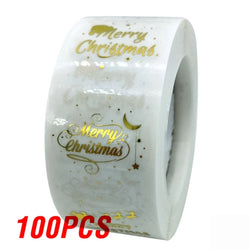 100-500 Pcs Golden Font Merry Christmas Sticker Thank You Sticker Seal Label For Envelope Gift Wrapping Scrapbook 1 Inch (ONLINE ORDER ONLY)