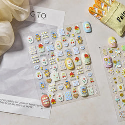 Bear Star Bowknot  Duck Cherry House Mini Flower Butterfly Line Bow Tie Apple Gird Cute Chic Nail Art Stickers Manicure Decals (ONLINE ORDER ONLY)