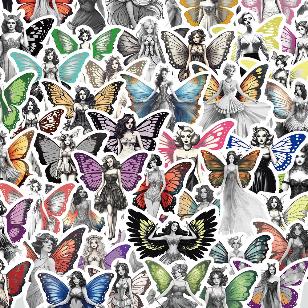 Butterfly Wings Cartoon Stickers for Phone Laptop Luggage Skateboard Kids Toy (ONLINE ORDER ONLY)