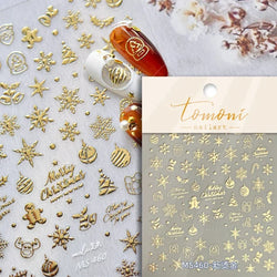 Shiny White Pink Blue Gold Snowflakes Hexagon Water Bubbles Winter 5D Self Adhesive Nail Art Stickers Rhinestone Manicure Decals (ONLINE ORDER ONLY)