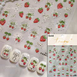 Gold Silver White Black Pink Blue Bowknot Ribbon Flat 3D Line Gird Strap Tie Elegant Charming Nail Art Stickers Manicure Decals (ONLINE ORDER ONLY)